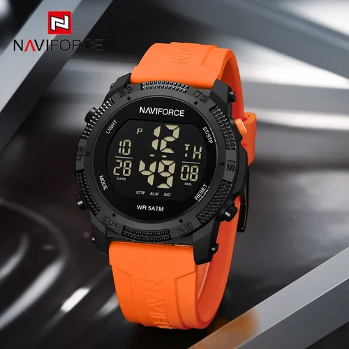 Imagen 2 del producto NAVIFORCE moda Popular LCD Digital hombres reloj fecha semana alarma reloj impermeable correa de silicona moda Casual reloj electrónico
