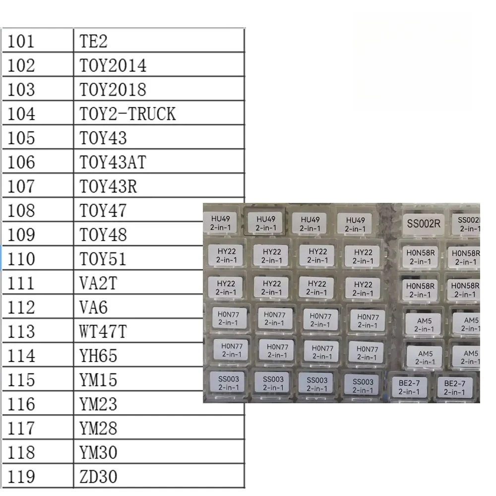 Lishi 2 in1 TE2 TOY2014 TOY2018,TOY 2 Track, TOY43 TOY43R TOY43AT TOY47 TOY48 TOY51 VA2T VA6 WT47T YH65 YM15 YM23 YM28 YM30 ZD30