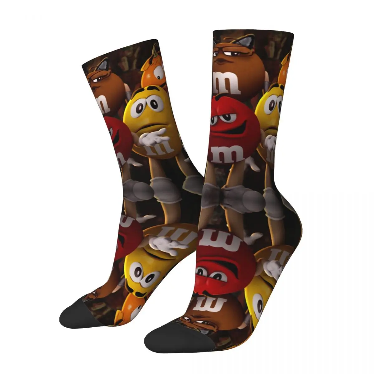 Happy Funny Men's compression Socks Helloween Vintage Harajuku M Chocolate Hip Hop Novelty Pattern Crew Crazy Sock Gift Printed