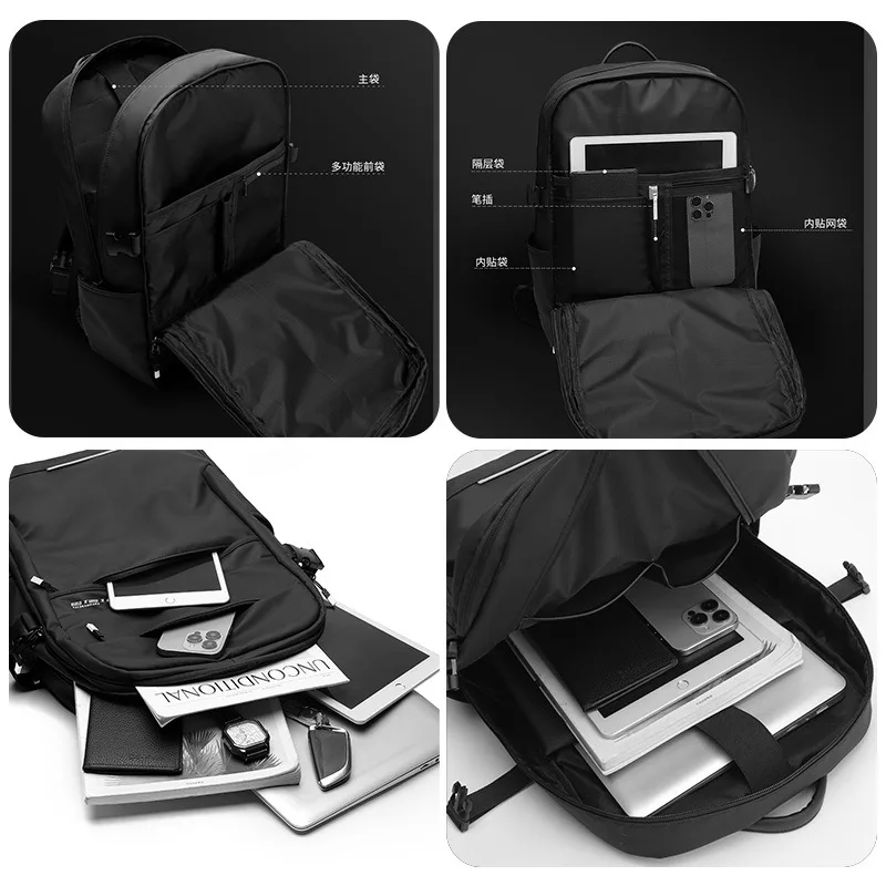 حقيبة ظهر كاجوال للسفر من WEPOWER، حقيبة ظهر للسفر للأعمال، حقيبة ظهر للكمبيوتر مزدوجة الكتف، حقيبة ظهر للطلاب بكتف مزدوج