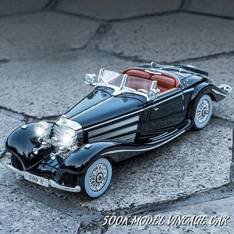 

1:24 500K Classic Car Model High Simulation Diecast Metal Alloy Model car Sound Light Collection Kids Toy Gifts