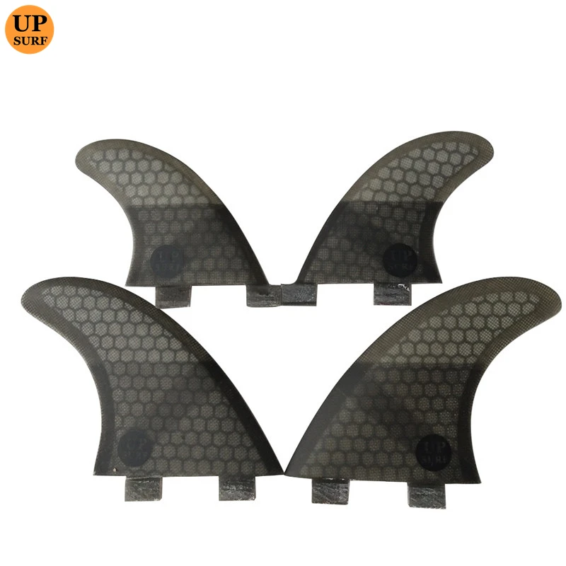 UPSURF Double Tabs G5+GL Fins SUP Board 3 pcs/set Fiberglass Honeycomb Grey Color Quilhas Surf Fins Wake Board