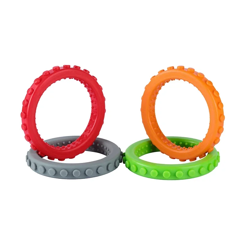 Juguetes Para morder para bebés, pulsera de dentición sensorial para bebés, silicona, masticables para autismo, TDAH, regalo para niños