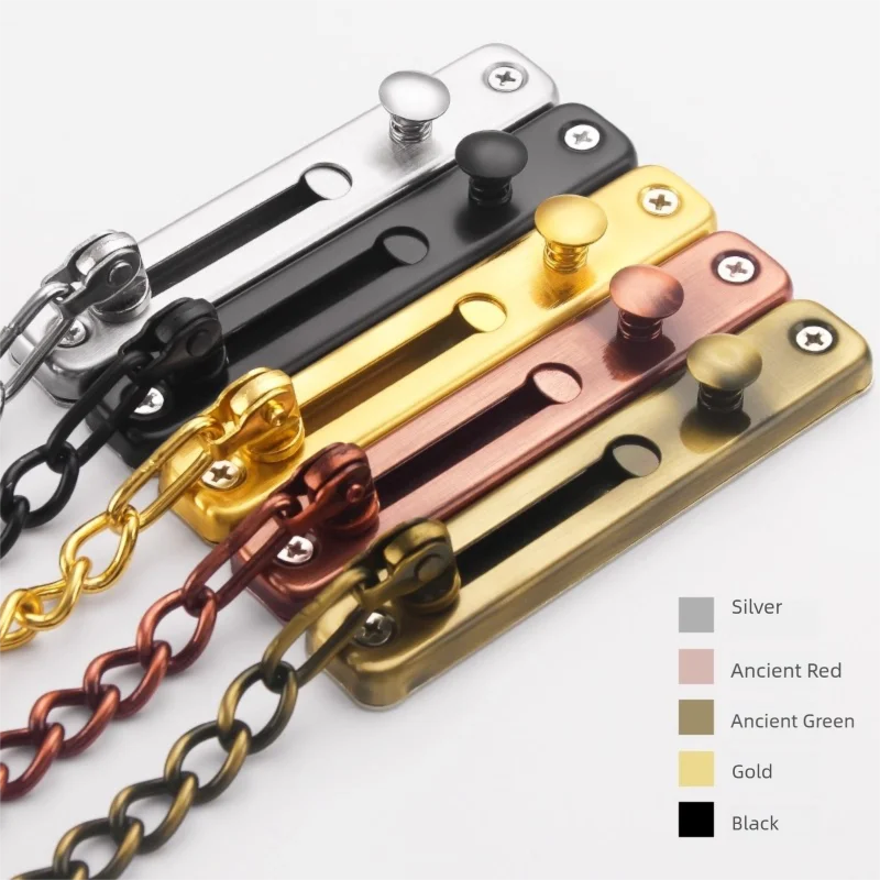 Hotel & Home Stainless Steel Anti-Lock Door Chain, Anti-theft Chain, Security Protection Home Door Lock, Multi-color Optional