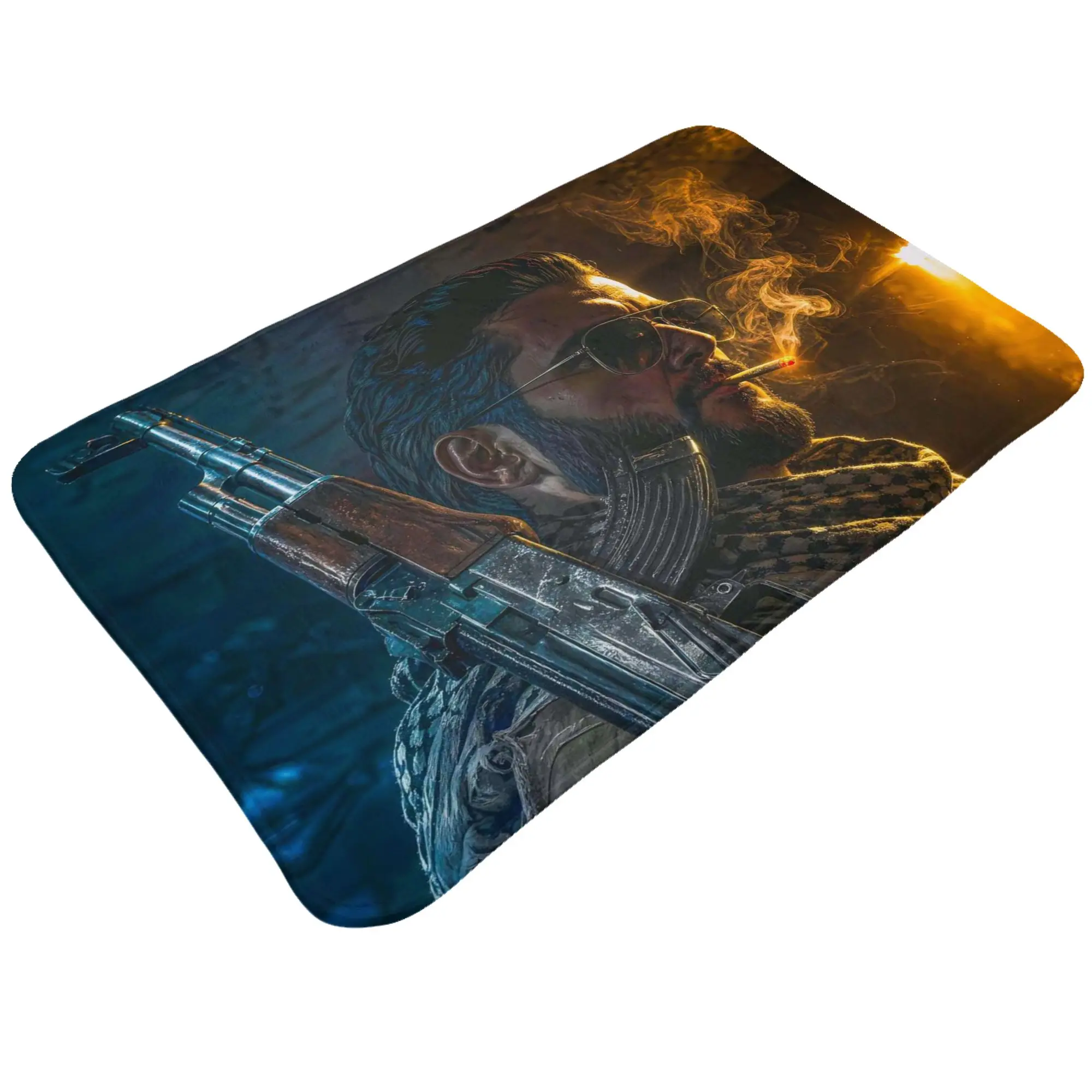 CS2 Armed Soldier Gaming Character Art Non-slip Doormat Bedroom Mat  Entrance Indoor Home Decorative
