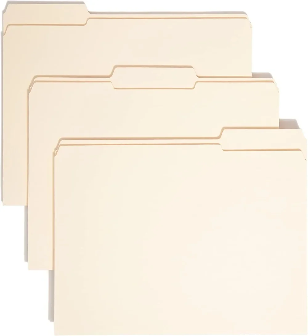 Smead File Folder, Reinforced 1/3-Cut Tab, 1-1/2" Expansion, Letter Size, Manila, 50 Per Box (10405)