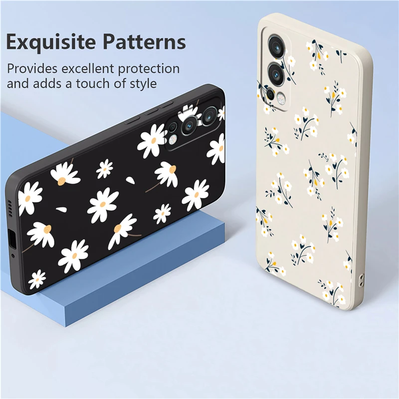 For Oneplus Nord 2 Case Oneplus Nord 7 8T 9 Pro Cover Painting Liquid Daisy Flowers Fashion Soft Oneplus Nord 2 Cases