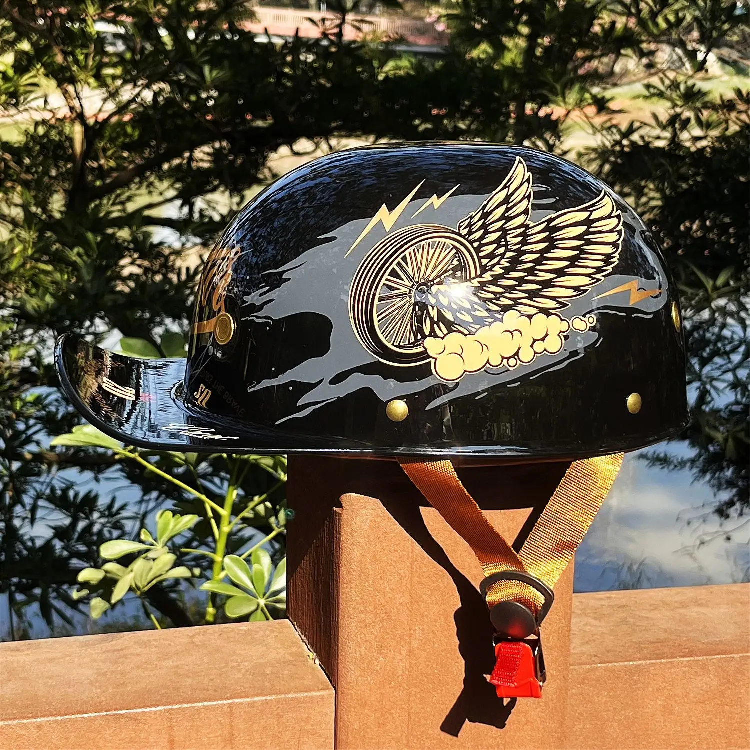

Retro Certified Half Helmet for Motorcycle, E-Bike, Moped, Scooter - Men's Riding Safety Gear