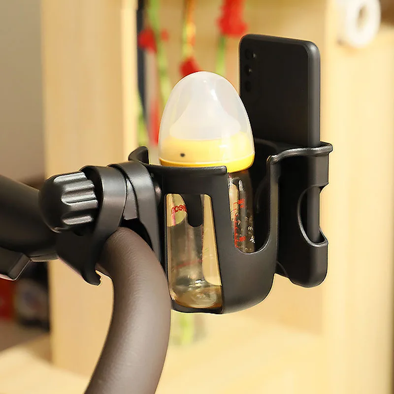 Baby Stroller Water Cup Bottle Holder Baby Stroller Accessories Multifunctional Baby Stroller Cup Holder 2-in-1 Phone Holder