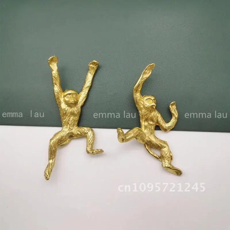 

Kitchen Monkey Shape Cabinet Door Handle Solid Brass Drawer Cupboard Gold Lucky Cabinet Pulls Handles Hole Knobs Single