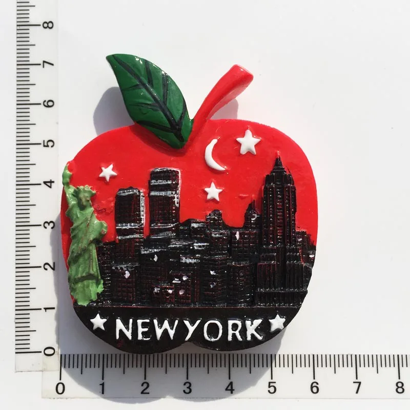 New  United States New York Humanities Landscape Tourism Souvenir Fridge Magnets Resin Hand Painted Magnet Refrigerator Sticker