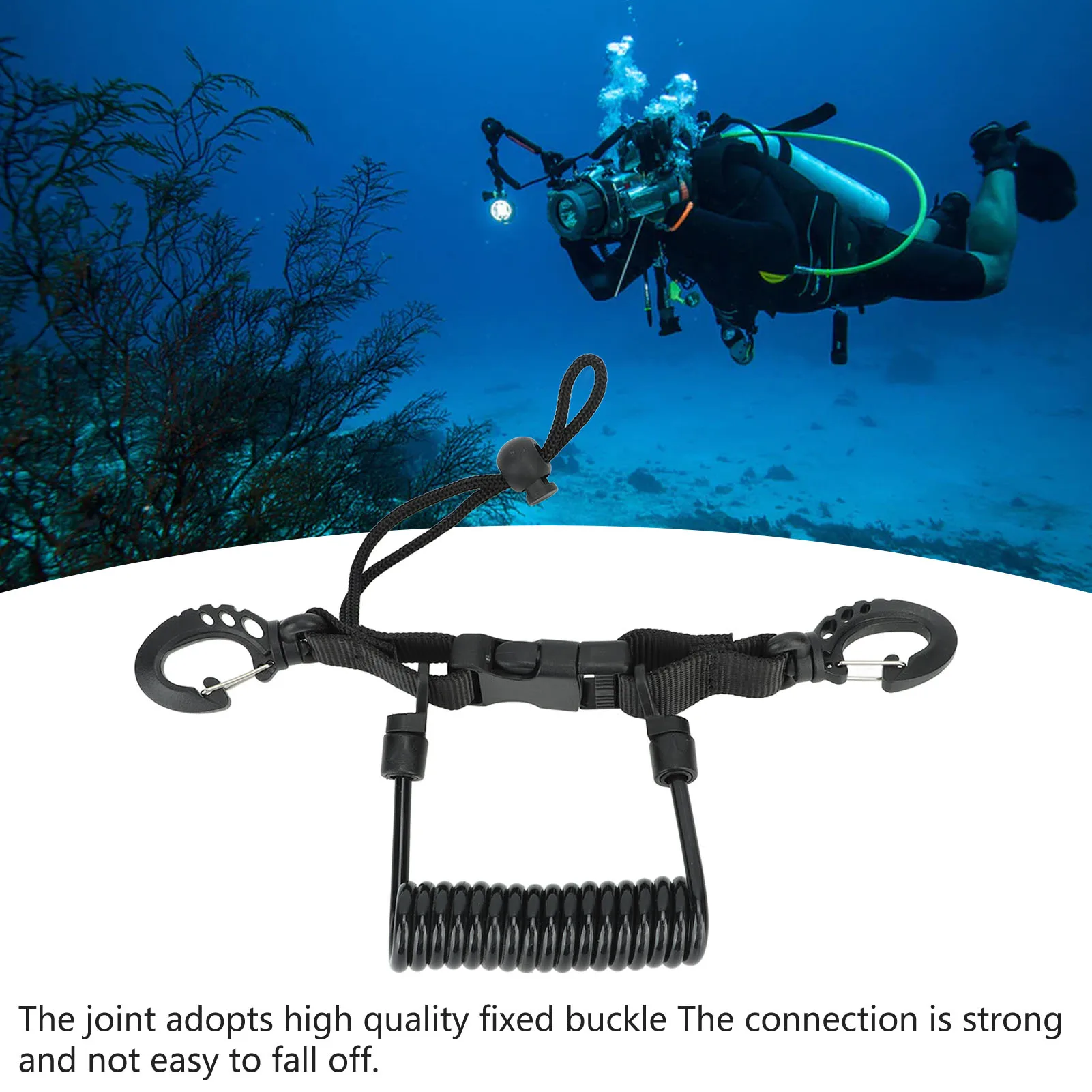 Diving Spiral Rope Diving Cameras Anti Loss Rope with Fixed Button Quick Disassembly Diving Cameras Anti Loss Rope For Diving