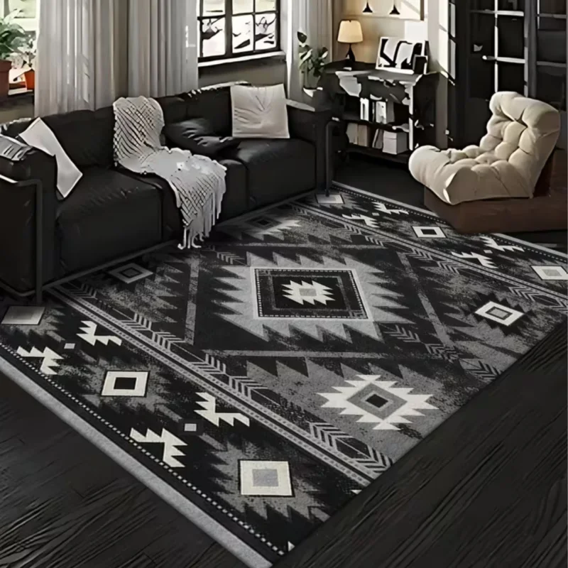 

Ковер VIKAMA в стиле бохо с геометрическим узором, декоративный коврик в ацтекском и юго-западном стиле, нескользящий моющийся коврик для спальни