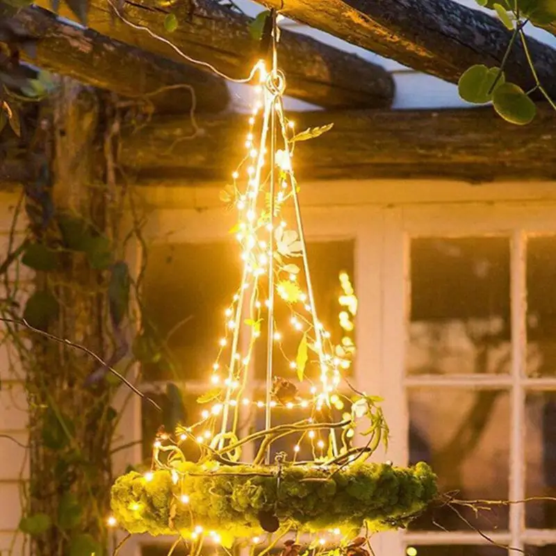 Luces centelleantes en cascada para árbol, luces en cascada, luces en cascada, iluminación ambiental de 9,8 pies, luces impermeables para árbol de Navidad