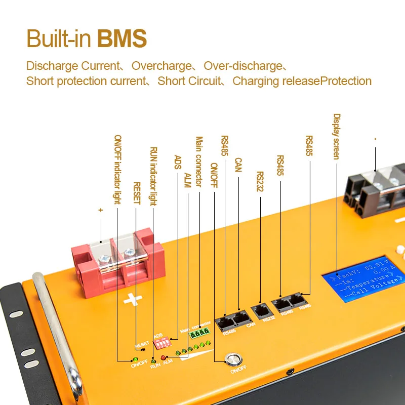 Baterai Lithium 48v 100AH paket baterai 3.2v 100AH LIFEPO4 sel lithium ion sistem penyimpanan energi surya baterai dengan BMS pintar