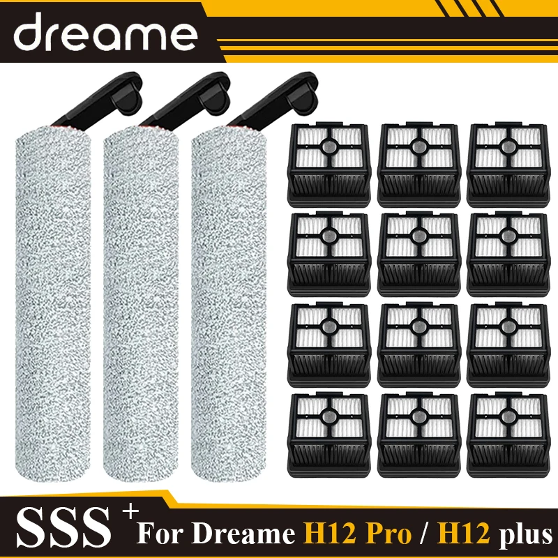 Fit For Dreame H12 Pro / H12 Plus / H12 Dual / M13 Beta Vacuum Cleaner Soft Roller Main Brush Hepa Filter Accessories Parts