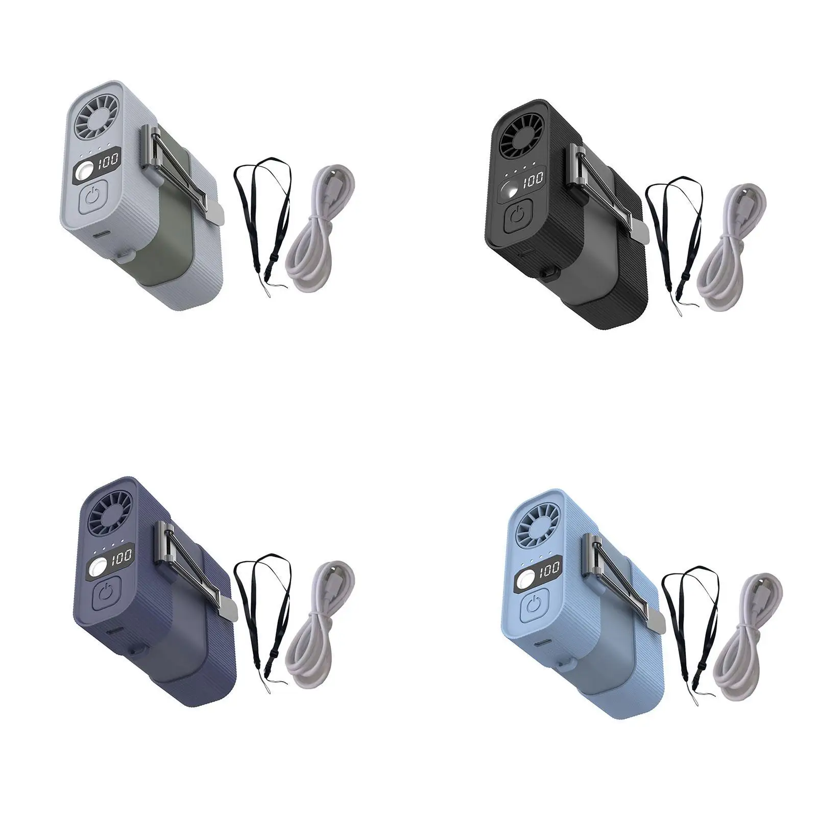 مروحة خصر محمولة، مروحة صغيرة خفيفة الوزن قابلة لإعادة الشحن، مروحة معلقة للرقبة، مروحة يمكن ارتداؤها للبستنة، التخييم الصيفي، موقع العمل في الهواء الطلق