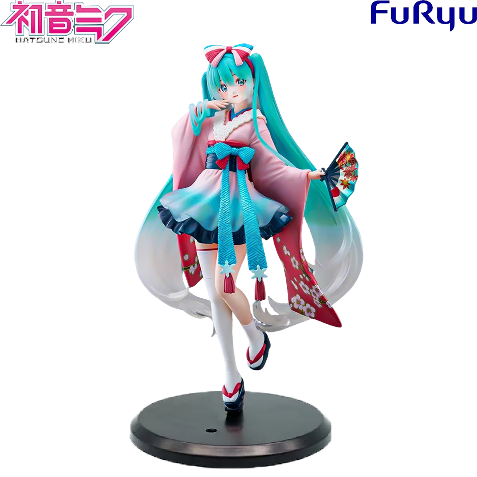 Nuevo Hatsune Miku Anime figuras de juguete Neo Tokyo serie Kimono MIKU Kawaii dibujos animados PVC figura de acción modelo muñecas regalos de cumpleaños