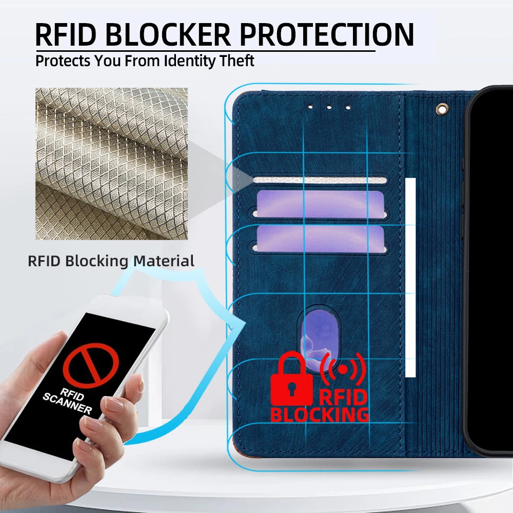 Wallet RFID Blocking Business Flip Leather Case for Honor X9A X9B X9C X8A X8B X7A X7B X7C Shockproof Cover Color Collision Case view 4