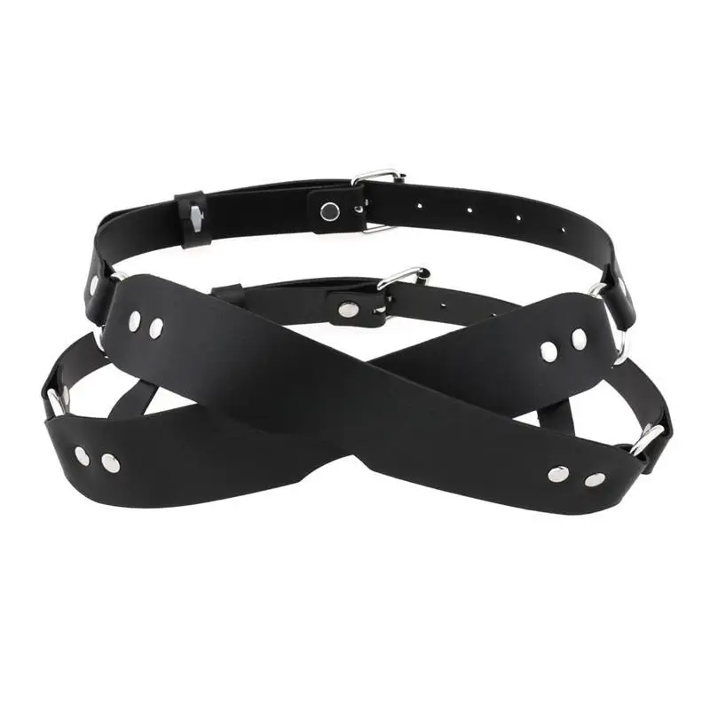 Adult Cosplay PU Leather Eye Mask for Couples in Role Play view 6