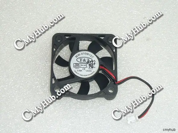 For T&T MW-410M12C DC12V 0.09A 4010 4cm 40mm 40x40x10mm 2pin Cooling Fan MW-410M12C