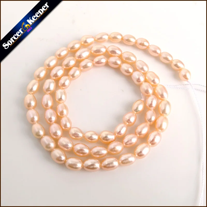 Rice Real Natural Cultured Freshwater Pearl New Gold AAA Grade 5*6mm DIY Making Findings Loose Pearl Beads Accessories 15