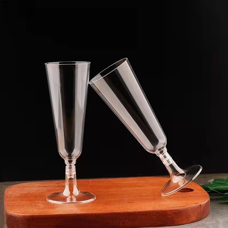 10Pcs Disposable Plastic Cocktail Glasses Clear Martini Glasses Red Wine Goblet Ice Cream Dessert Cups Mousse Cup Pudding Cup