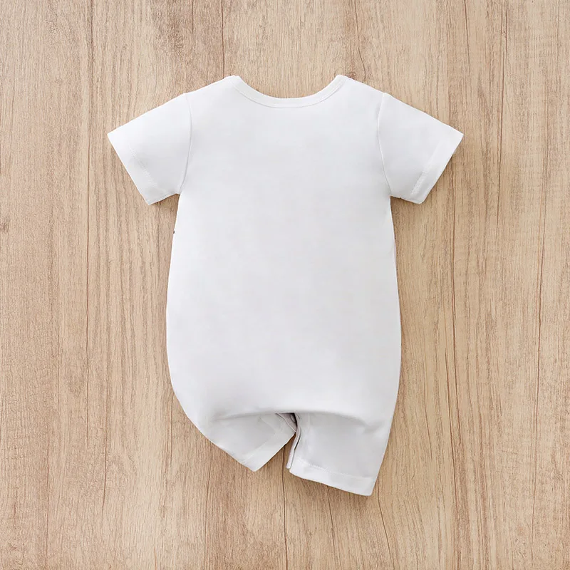 Newborn Baby Boys Jumpsuit Costume Romper Onesies Short Sleeve Print Clothes Summer Round Neck Outdoor Sport Toddler 0-18 Months