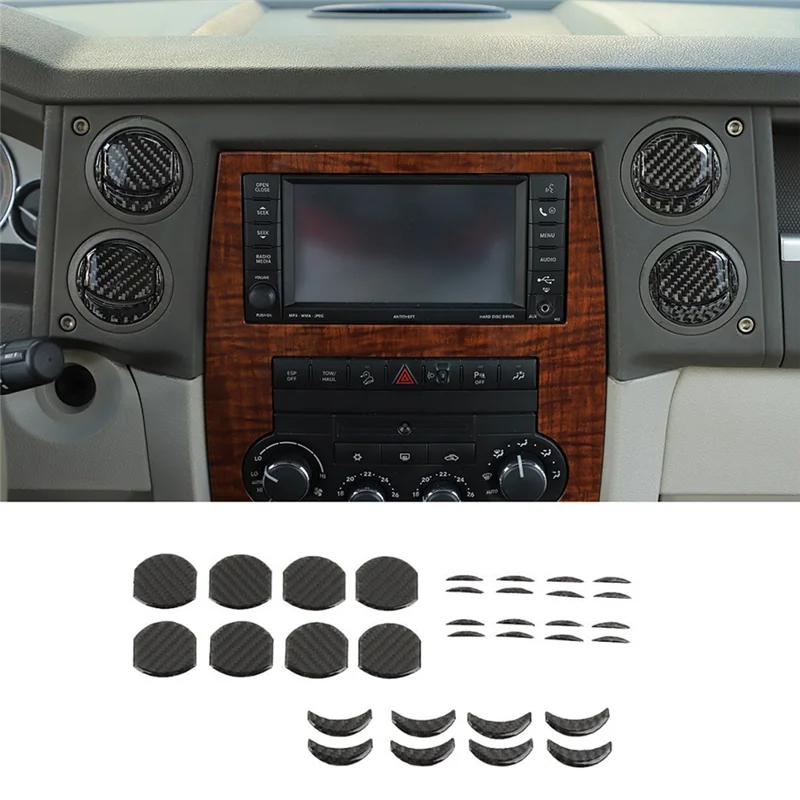 

Для Jeep Commander 2006-2010 углеродное волокно, центральная консоль автомобиля, вентиляционная крышка, накладка, наклейка, детали-X67A