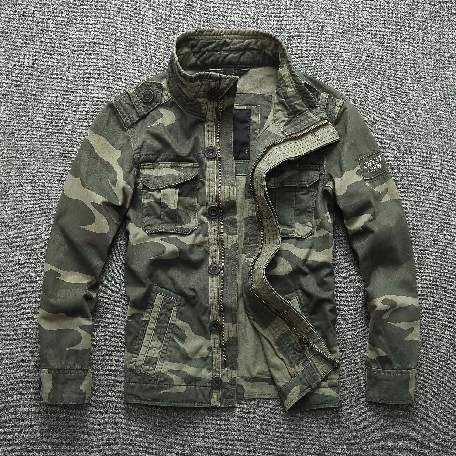 Camouflage Military Denim Jacket Men's Outdoor Casual Cotton Comfortable Multi-pocket Army Combat Tactical Men