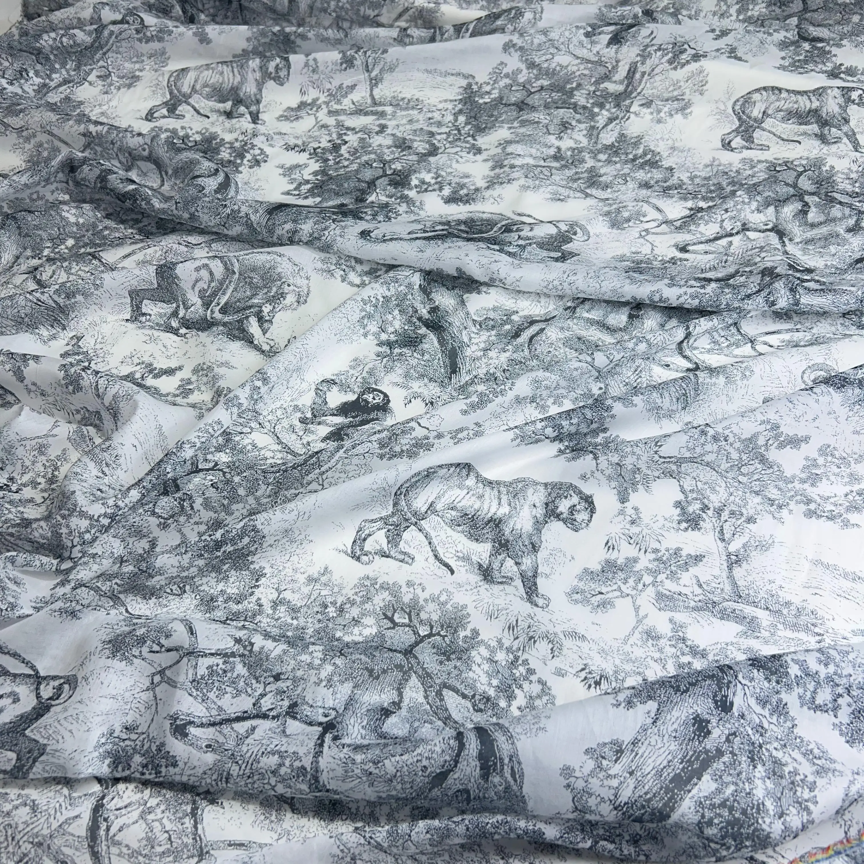 

Летняя легкая дышащая пряжа из 100% чистого хлопка с принтом зверя, приятная для кожи дышащая ткань для классической рубашки