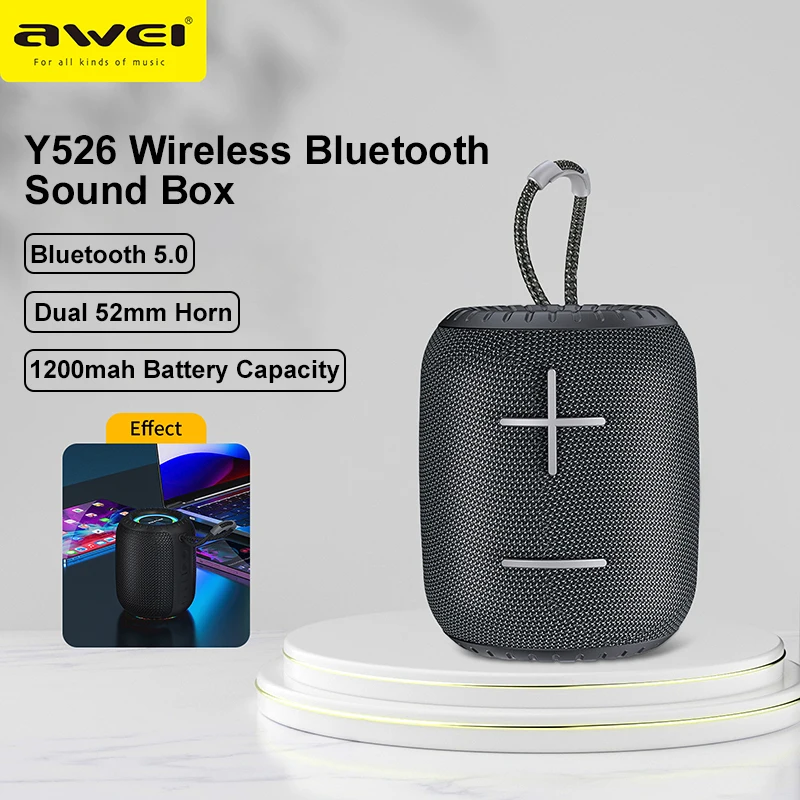 Awei Y526 TWS Sound Box Wireless Bluetooth Speaker Portable Outdoor Hifi Loudspeaker Waterproof Music Soundbar caixa de som 