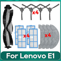 Compatible For Lenovo E1 Robot Vacuums Roller Main Side Brush Filter Mop Cloths Rag Spare Part Accessories Replacement