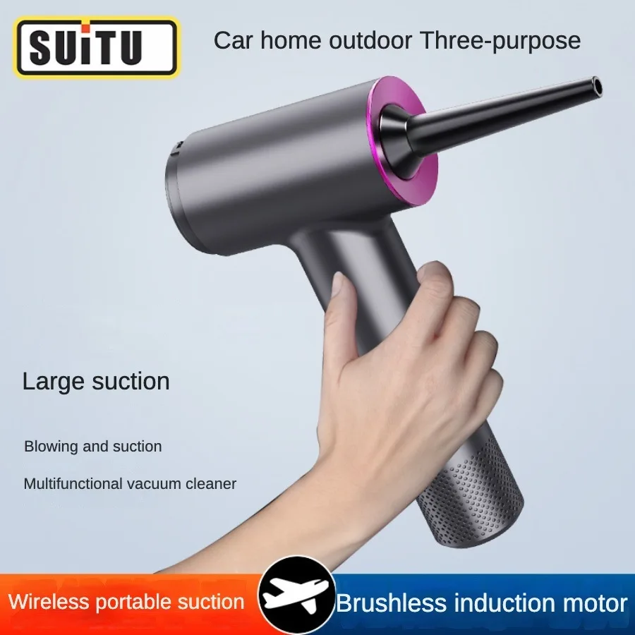 High suction brushless motor car vacuum cleaner, handheld, small wireless, household blow and suction dual-purpose