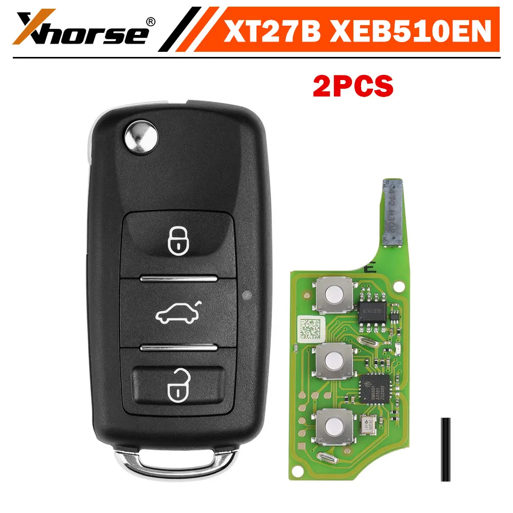 2PCS XHORSE XEB510EN B5 Super Remote Key 3 Buttons with XT27B Super Chip for B5 Type for VVDI2, VVDI Key Tool Max Pro