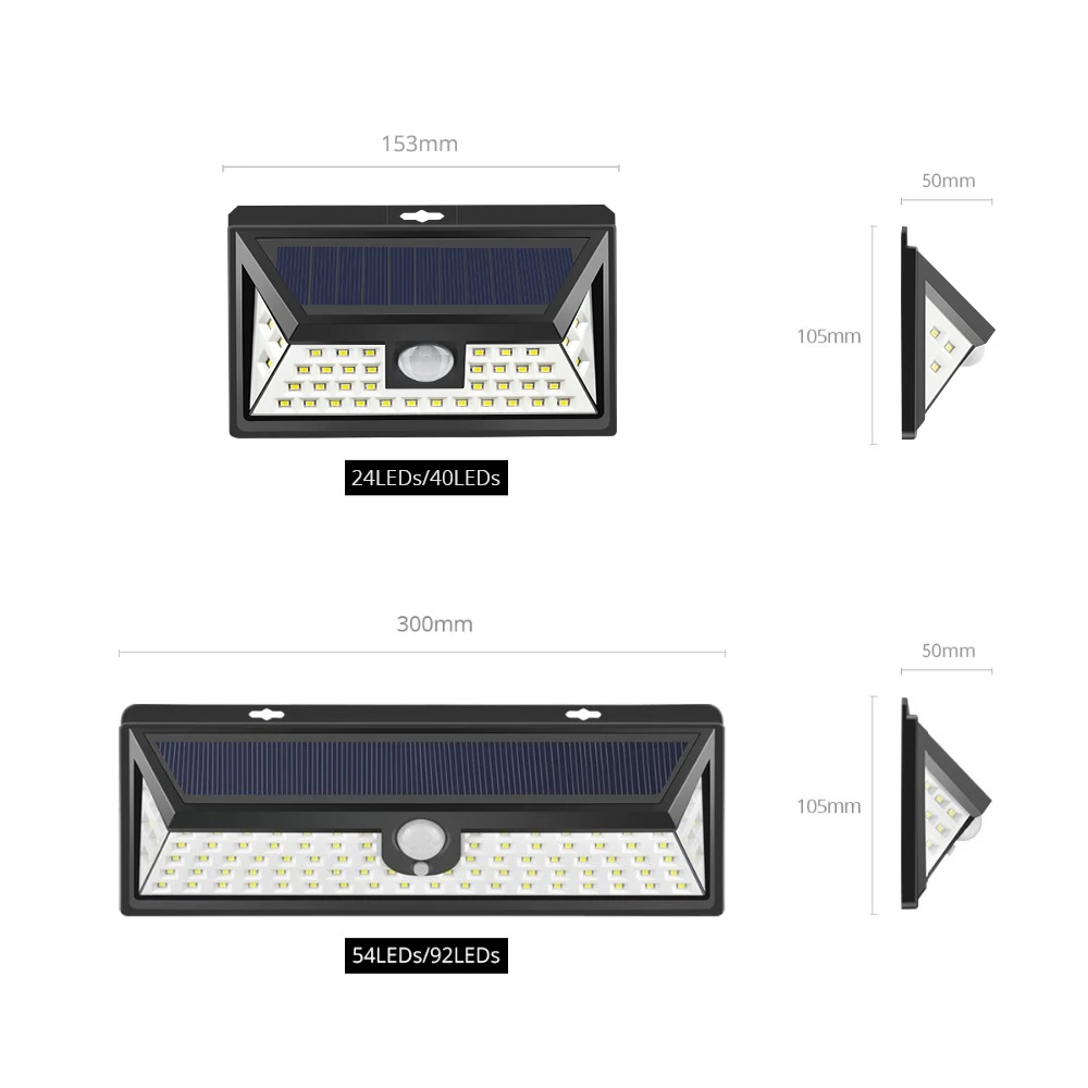 LED  Outdoor Waterproof  Lamp PIR Motion Sensor Solar Powered Sunlight Street Light Garden Decoration Emergency