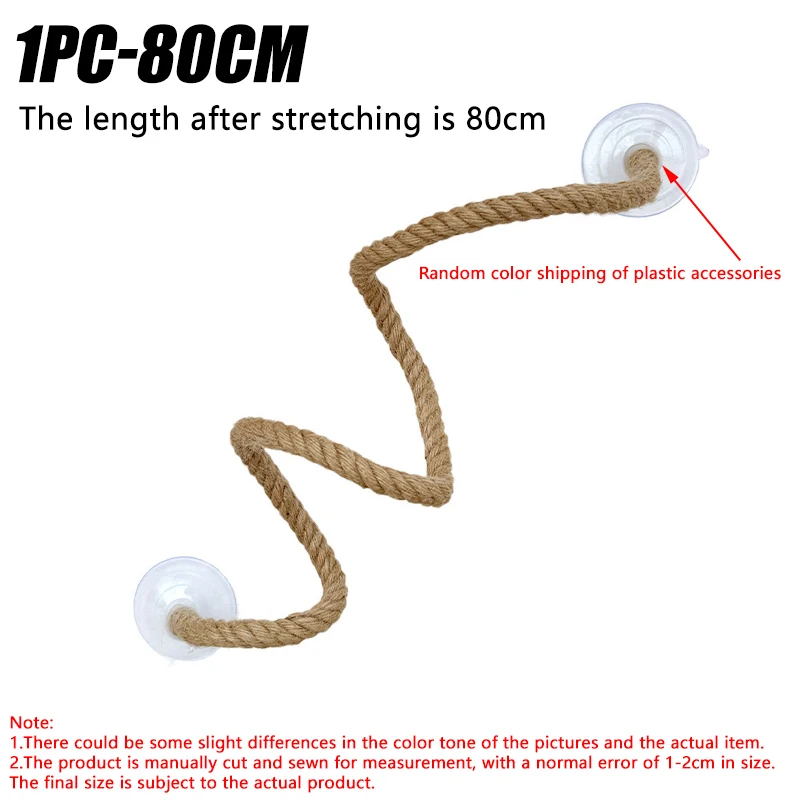 1PC Linnen Touw DIY Buigbare Zitstok voor Vogels Antislip Comfortabele Grip Zuignap Vogelklimtouw Stabiel Duurzaam