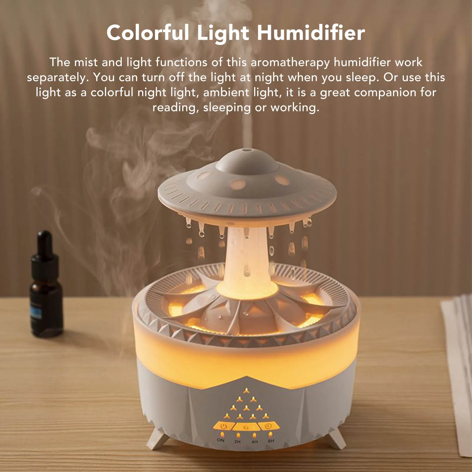 

UFO Raindrop Humidifier Water Drop Air Humidifier USB Aromatherapy Essential Oils Aroma Air Diffuser Household Mist Maker Home