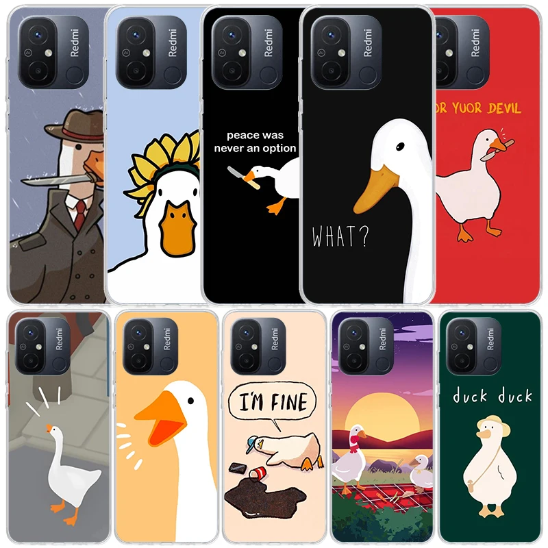 Cartoon Cute Goose Game Phone Case For Xiaomi Redmi 12C 12 10C 10 10A 9C 9A 9T 9 8 8A 7 7A 6 Pro 6A K20 K30 K40 S2 Soft Back Cov