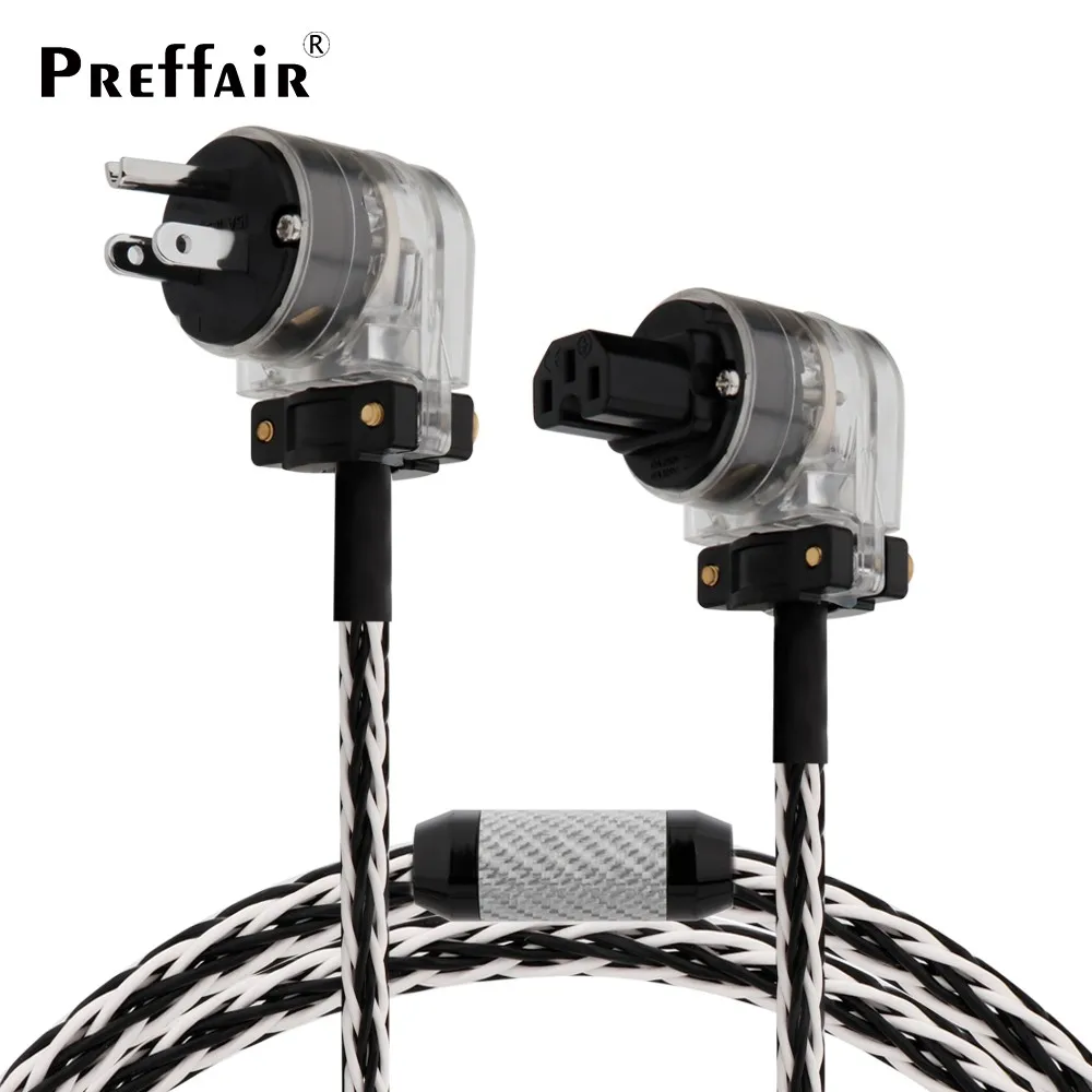 كابل طاقة هجين فضي ، 8 AWG ، OCC ، الاتحاد الأوروبي ، الولايات المتحدة ، HiFi ، سلك طاقة الصوت ، قابس الزاوية اليمنى ، صوت عالي الجودة ، 125 فولت ، جودة عالية