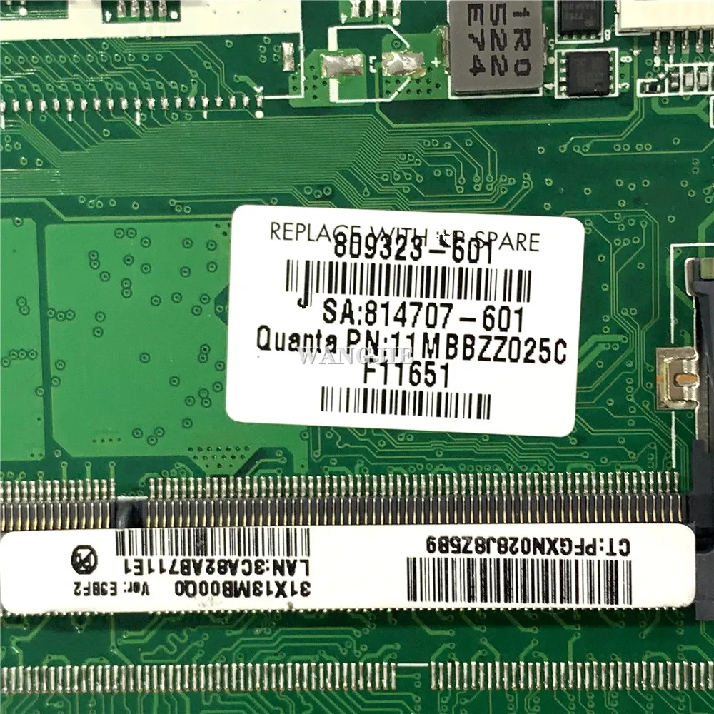 For HP Pavilion 17-G Laptop Motherboard 809323-001 809323-501 809323-601 N3700 1.6Ghz CPU DAX13AMB6E0 100% Working