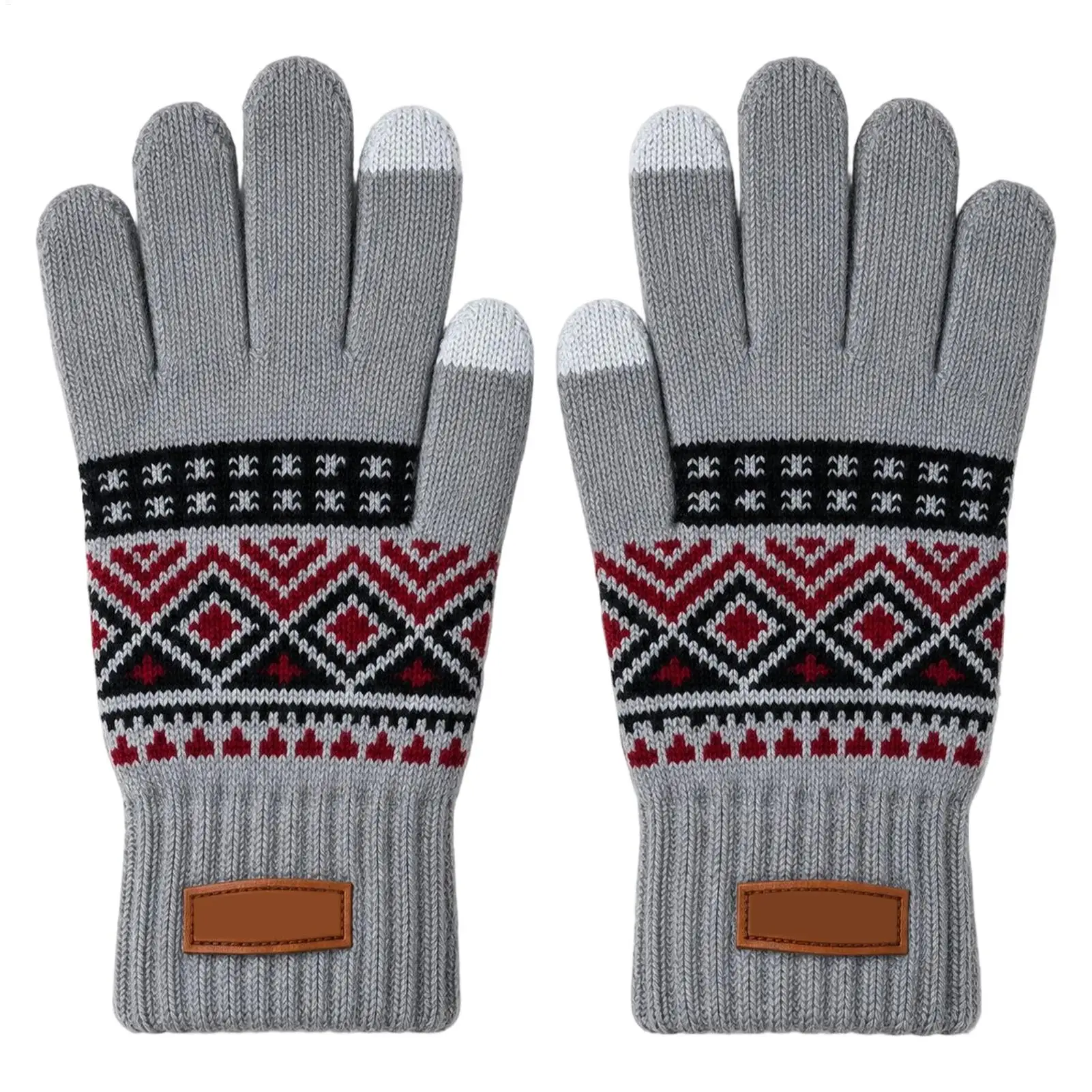 Heated Gloves 3 Levels USB Electric Knitted Touchscreen Mittens Thickened Winter Mittens For Winter Walking Typing Driving