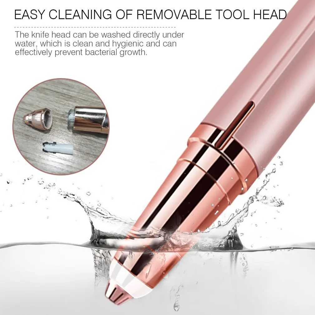 1PC Lipstick Shape Electric Eyebrow Trimmer Painless Eye Brow Epilator Shaver Razor Portable Facial Hair Remover Women Depilator