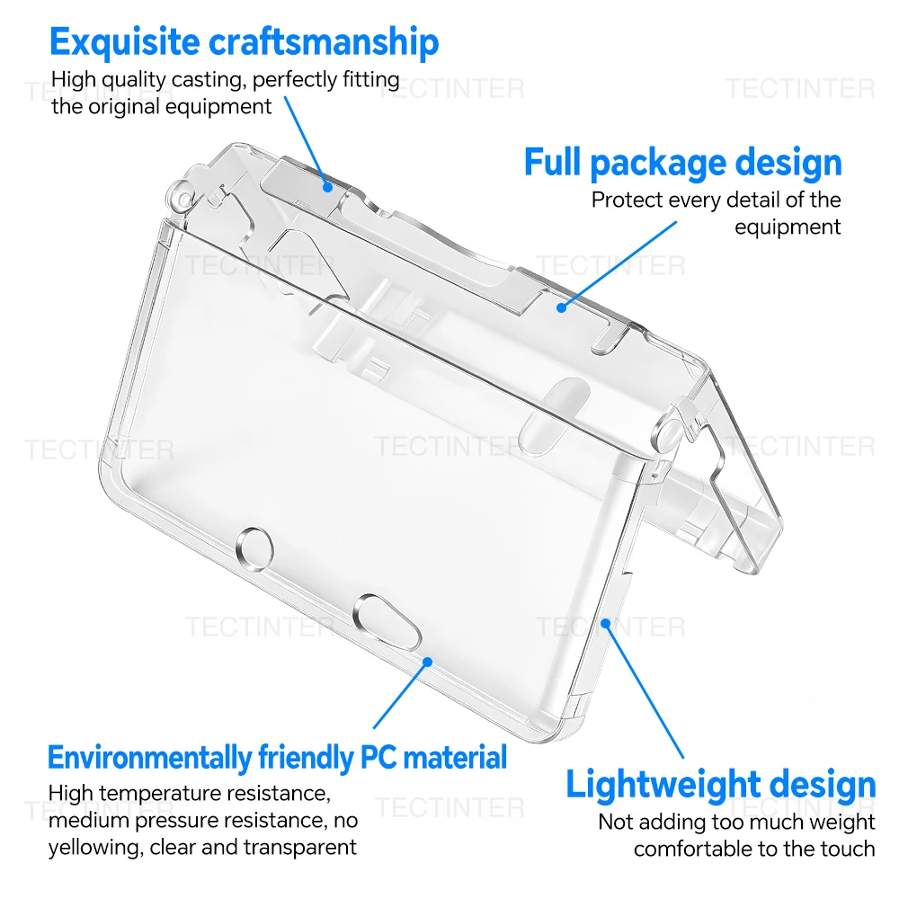 Crystal Protective Cover Case for Nintendo 3DS Handheld Game Console  shells replacement Hard Skin Case For 3DS Accessories