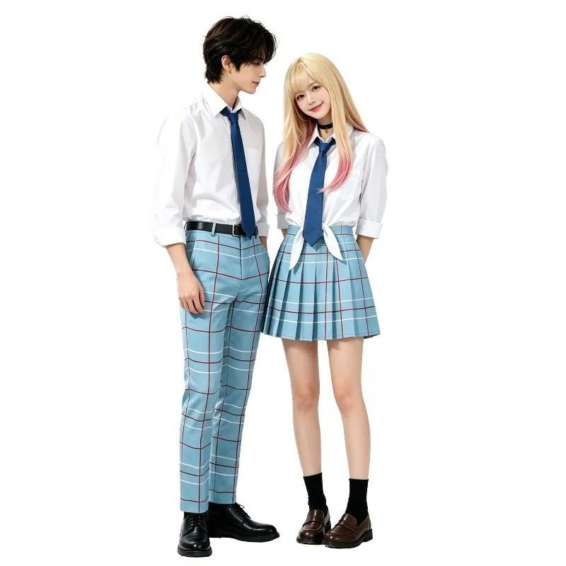 

Anime Morin Kitagowa JK DK Couple Cos Costume Japanese Academy Outfit Halloween Gathering Couple Role Play Suit