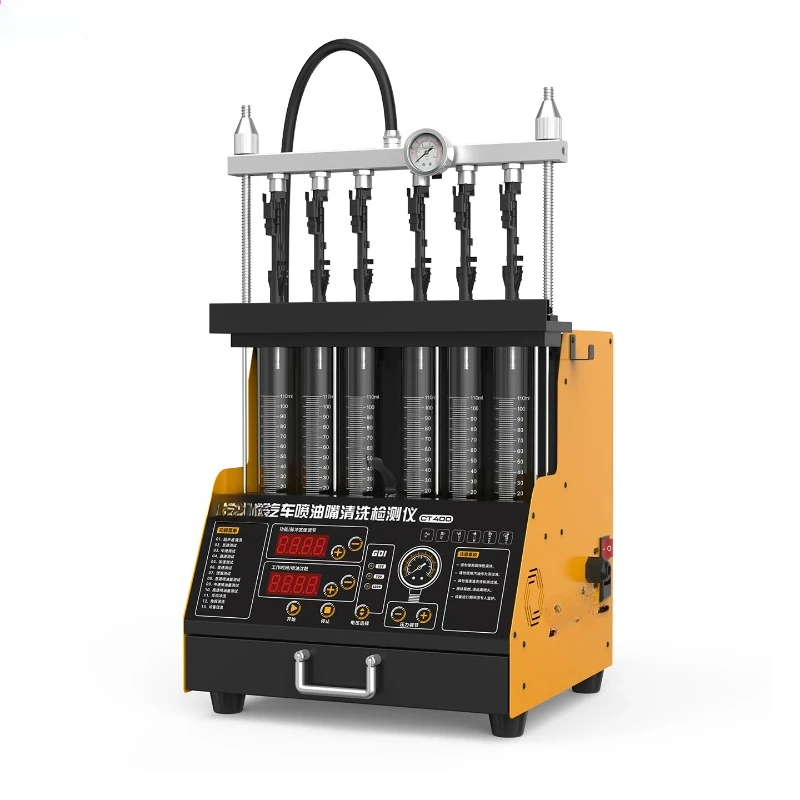 Automobile fuel injector cleaning machine Ultrasonic removal of carbon deposits GDI in-cylinder direct injection high pressure