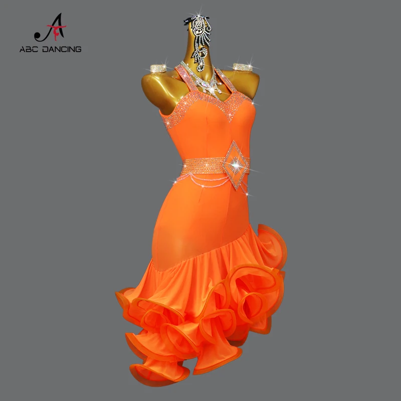 2024 New Latin Dance Dress Competition Costume Adult Professional Party Line Suit Wear Sexy Skirt Cocktail Samba Prom Customized