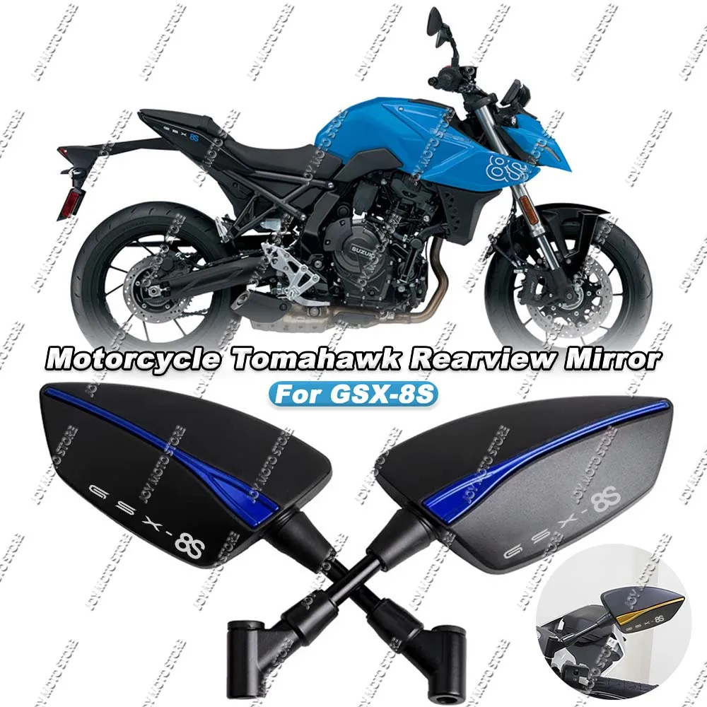 

For GSX-8S gsx-8s Universal CNC Aluminum Tomahawk Rearview Mirrors 8mm 10mm Motorcycle Side Mirrors