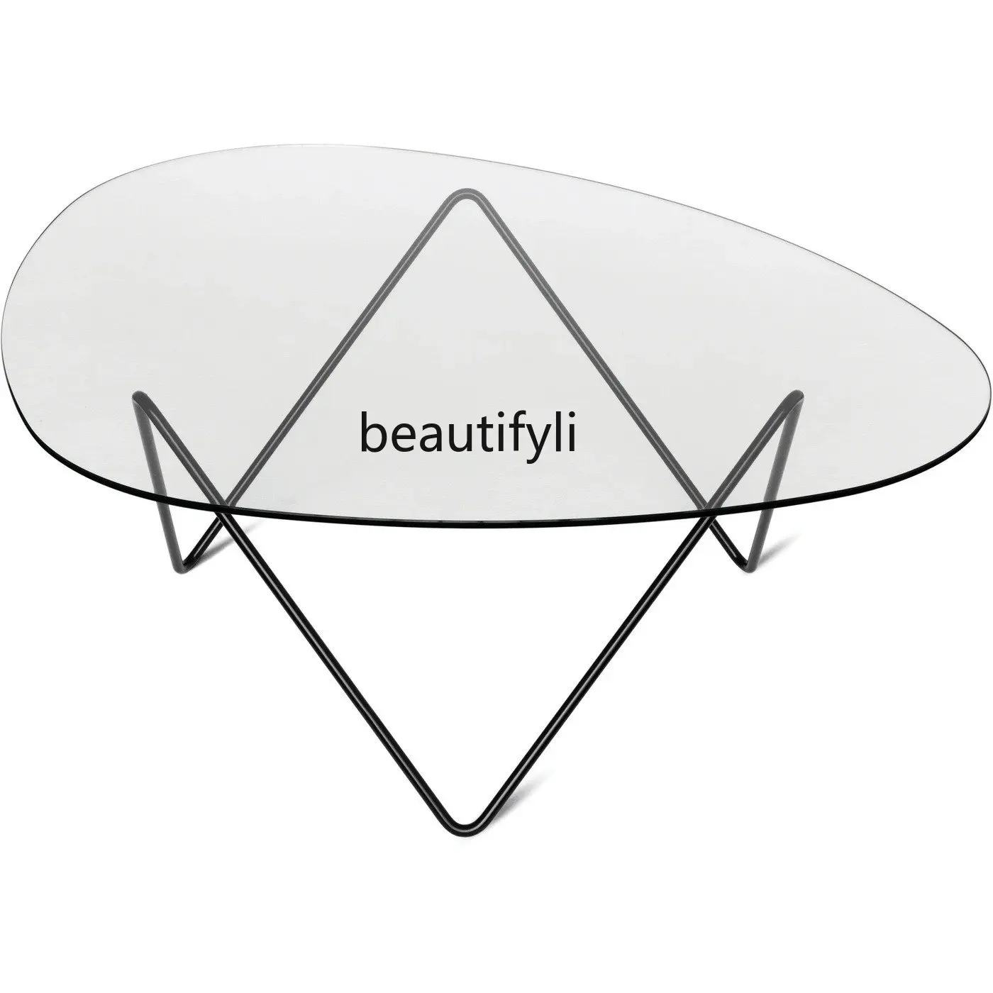 Yj luz nordic luxo criativo mesa de café de vidro simplicidade minimalista design personalizado geométrico mesa de chá metal