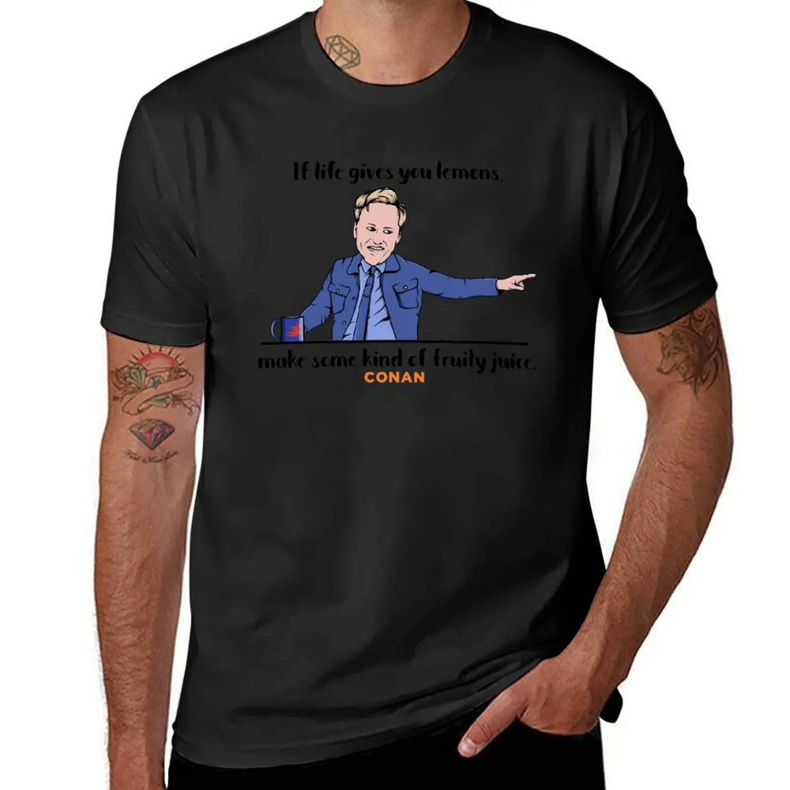 CONAN If life gives you lemons quote T-Shirt anime clothes customizeds clothes for men